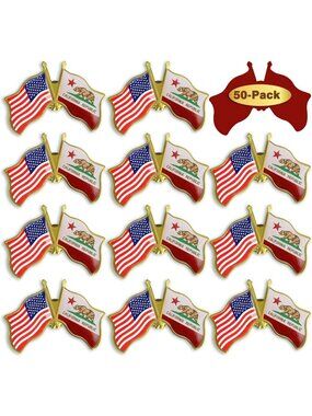 California Flag Lapel Pins - Bulk Set of 6/12/50/100 - Friendship Gifts
